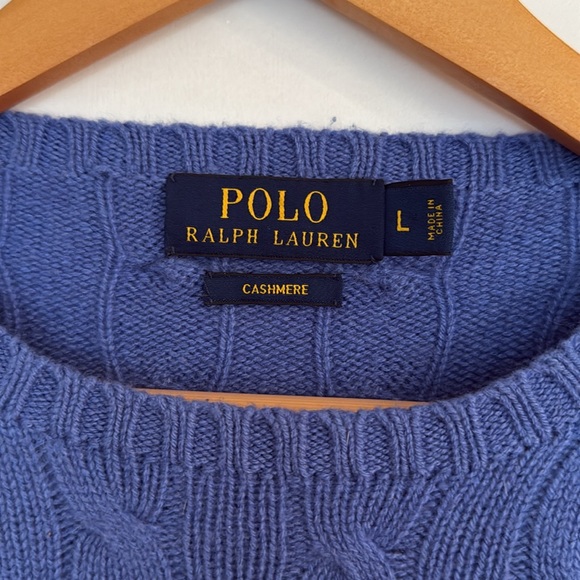 Polo Ralph Lauren crew neck Cashmere Sweater Size L - Picture 3 of 4